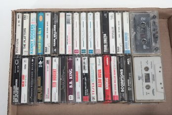 Lot Of Mixed Genre Cassette Tapes: KISS, Patsy Cline, Kenny Rogers, B.B. King, Ted Nugent, & More