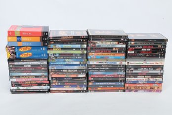 Mixed Grouping Of DVDs: Seinfeld, Shrek, House, Juno, Breakfast At Tiffanys & Many More