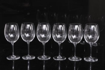 Set Of Six Baccarat Wine Glasses  8' Tall
