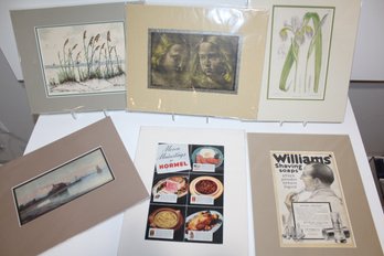 6 Pieces Matted Wall Art - Cool/fun Art Ready For Framing