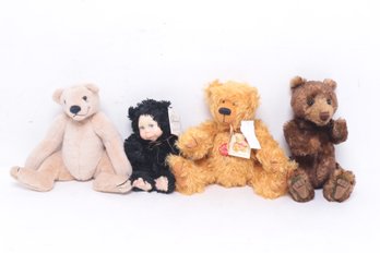 4 Vintage Teddy Bears: Gund, Herman Teddy, Jacqueline Kent's Persanimals