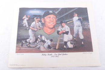 1988 Ted Watts Artist Proof Hand Signed By Artist Of Mickey Mantle (20' X 16')