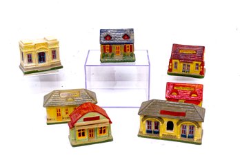 Grouping Of Ceramic Houses For Train Set