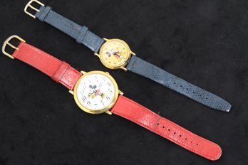 2 Vintage Pre Owned Mens Lorus Disney's Mickey And Minnie Mouse Watches
