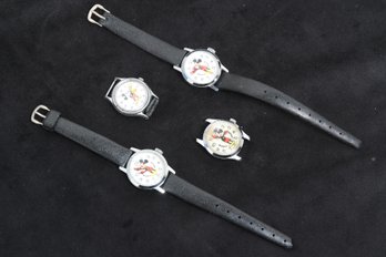 4 Vintage Pre Owned Disney Mickey Mouse Watches