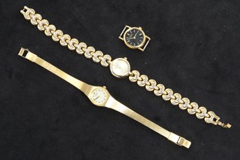 3 Vintage Pre Owned Seiko Quartz Woman's Watches