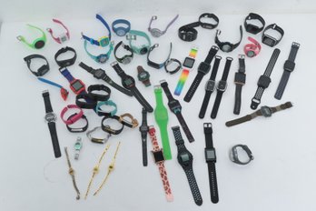 Large Grouping Of Miscellaneous Digital, Smart Watches, Fit Bits, Etc. (Various Makers & Styles)