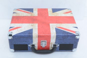 Victrola Suitcase Turntable (No A/C Power Jack) In British Flag Motif