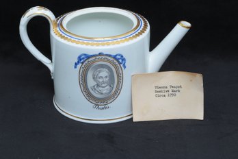 Antique Circa 1790 Royal Vienna Teapot W/Beehive Mark (Missing Lid)