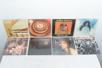 8-vintage Vinyl LPs Stevie Wonder, Cher, Barbra Streisand, Etc.