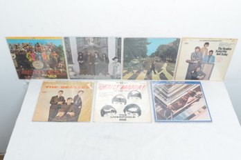 7 Original Vintage Beatles Vinyl LPs Sgt. Peppers Lonely Hearts Club Band, Hey Jude,  Abbey Road, Etc.