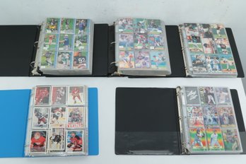 5 Binders Of Mixed Vintage Sports Cards