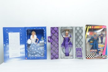 3 Vintage Collectible Barbies Including Nascar Barbie