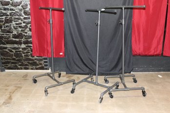 Lot Of 3  Adjustable Rolling Clothes Rack