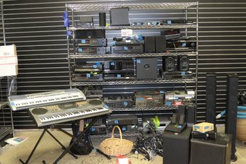 Huge Group Of Vintage Electronics Stereos, Keyboards, Amps, Guitar & More See Pictures