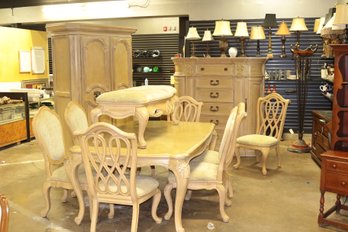 Bernhardt  Dinning Room Table With 7 Chairs, Armoire, Bench & Cabinet