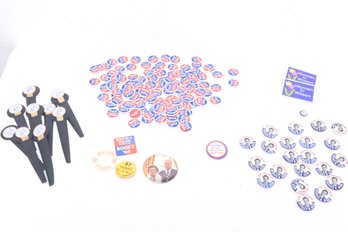 Large Grouping Of Political Buttons, Stickers, Letter Openers: Nixon, Ford/Dole