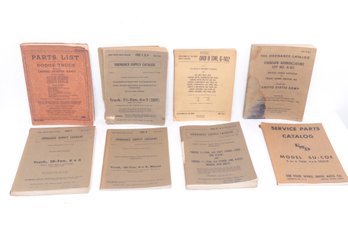 8 Vintage WW2 US Military Parts Catalogs