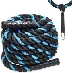 Garage Fit Battle Ropes For Exercise Training- 2' X 50'- Heavy Duty Poly Dacron- Waterproof