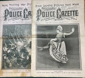 1914 The National Police Gazette, WWI, 2 Issues, Boxing,