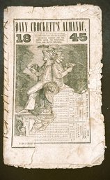 AMERICANA Davy Crockett's Almanac 1845 RARE With 'NEGRO MILLERITES ASTRONOMY' Oregon & Texas Etc.
