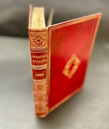 FINE BINDING: 1865 Coxe Christian Ballads, Signed Binding MATTHEWS Red Leather Gilt Spine & Cover Decorations.