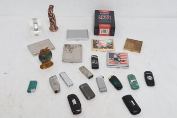 Vintage Lighters & Cigarette Case Grouping