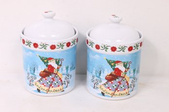 Jim Shore Heartwood Creek Pair Of Cookie Jars - Never Used