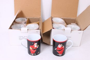 Department 56 Nick Of Time Group Of 8 Coffee Mugs - New Old Stock
