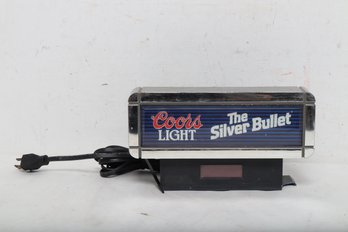 Vintage Pre-owned Coors Silver Bullet Cash Register Topper Advertising  Clock.