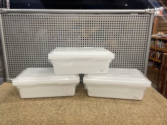 Lot Of 3 Winco 18x12x6 Food Storage Containers