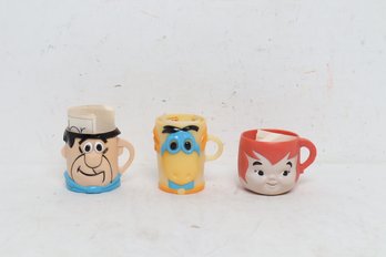 3- Vintage NOS W/o Boxes Flintstones Vitamins Promotional Cups