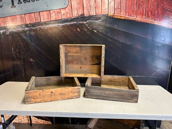 Lot Of 3 Vintage Wood Vineyard Crates