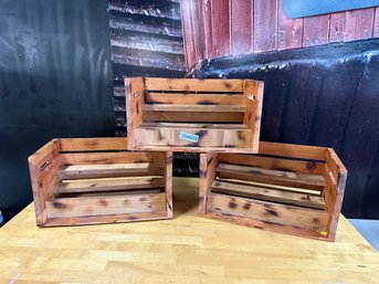 3 Wood Display Crates 18 X 10 X 10