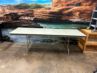 8 Ft Wood And Metal Folding Table