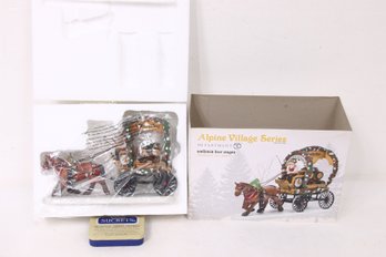 Department 56 Alpine Village Series ' Wolfstein Beer Wagon ' Hand Painted Lighted House - New Old Stock