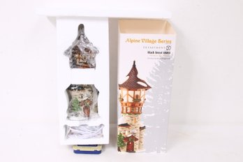 Department 56 Alpine Village Series Black Forest Tower Porcelain Hand Painted Lighted - New Old Stock