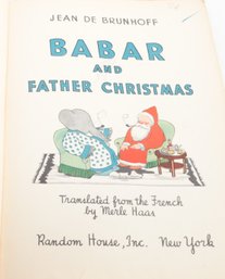 Copyr. 1940, BABAR & Father Christmas , By Jean De Brunhoff,  Beautifully Color Illustrated