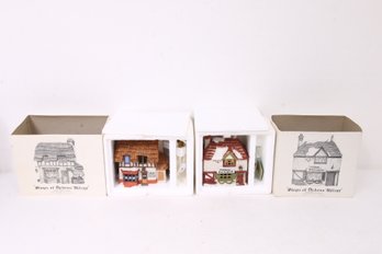 Pair Of Department 56 Shops Of Dickens Village - Green Grocer & Abel Beesley Butcher - New Old Stock