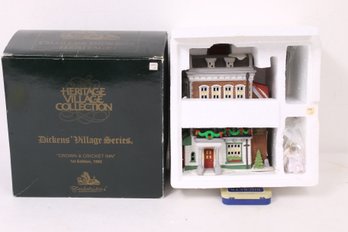 Department 56 Heritage Village Collection Dickens Village Crown & Cricket Inn 1st Edition 1992 - New Old Stock
