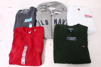 Group Of 5 Men's XL Sweatshirts And Hoodie From Old Navy, Ralph Lauren & Other - NEW