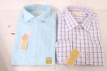Pair Of MICHAEL KORS Men's Long Sleeve Casual Office Shirt - Sizes In Pictures - NEW With Tags