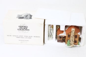 Department 56 New England Village Series - Timber Knoll Log Cabin - Lighted Hand Painted