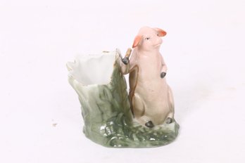 Antique German Pink Porcelain Fairing Pig Vase