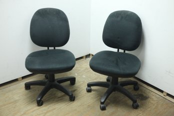 2 Pre-Owned Matching Adjustable Black Office Chairs