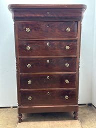 Antique  Early 19th Century Mahogany Tall Dresser