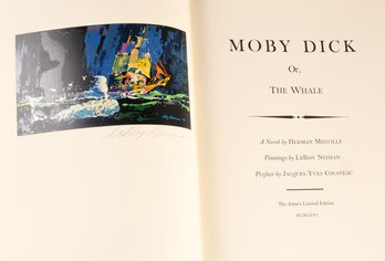 Signed By LEROY NEIMAN JACQUES-YVES COUSTEAU ,  MOBY DICK OR THE WHALE BY HERMAN MELVILLE PAINTINGS