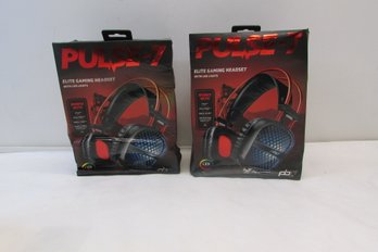 Pulse 7 Elite Gaming Head Set With LED Lights Lot Of 2