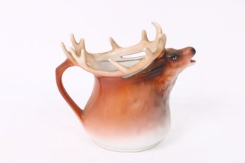 Antique Royal Bayreuth Bavaria Porcelain Figural Elk Or Moose Creamer