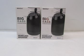 Vivitar Big Bass Wirless Speaker Bluethooth Lot Of 2